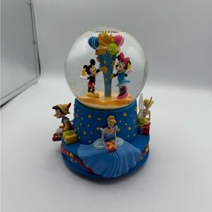 Walt Disney Walt's 100th Mickey & Minnie Mouse Music Box Snow Globe Hallmark